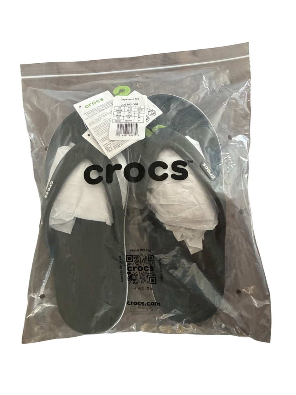 Crocs Bayaband Flip Flop Sandals -
Black & White | Size 8 NWT - Picture 11 of 11